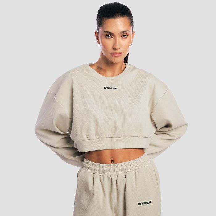 Women‘s Aura Cropped Sweatshirt Grey - GymBeam XL