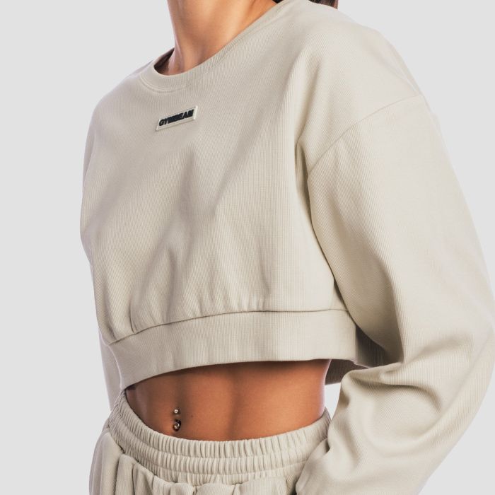 Women‘s Aura Cropped Sweatshirt Grey - GymBeam XL