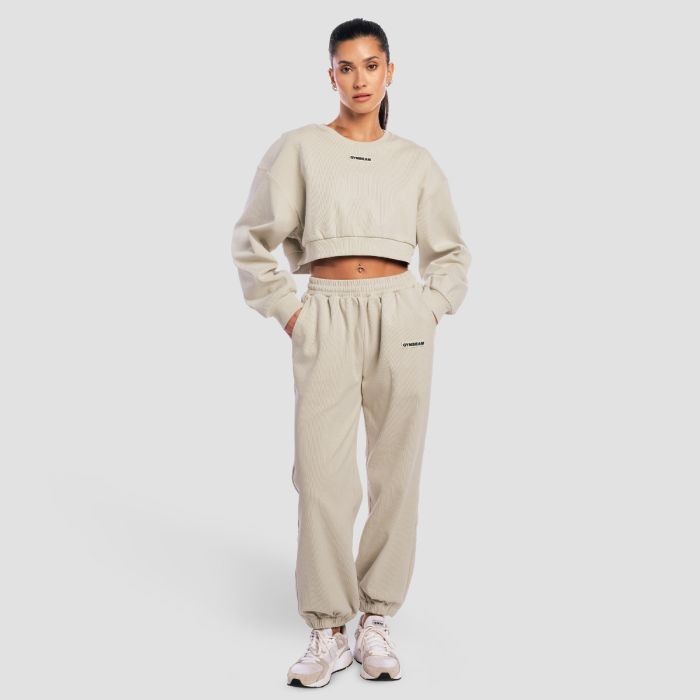 Women‘s Aura Cropped Sweatshirt Grey - GymBeam XL