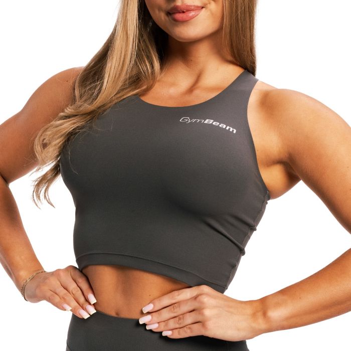 Women‘s BEAT Sports Top Charcoal - GymBeam XXL