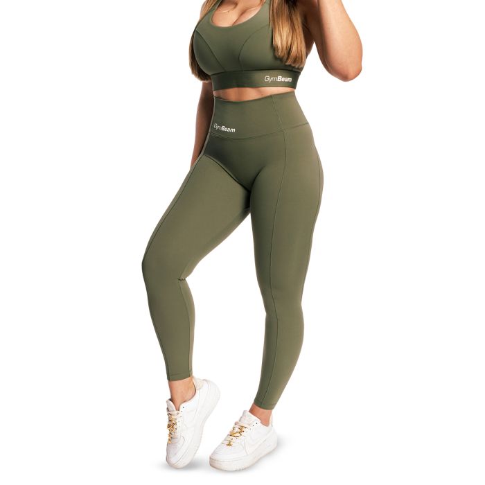 Women‘s Combat Leggings Olive Grey - GymBeam L