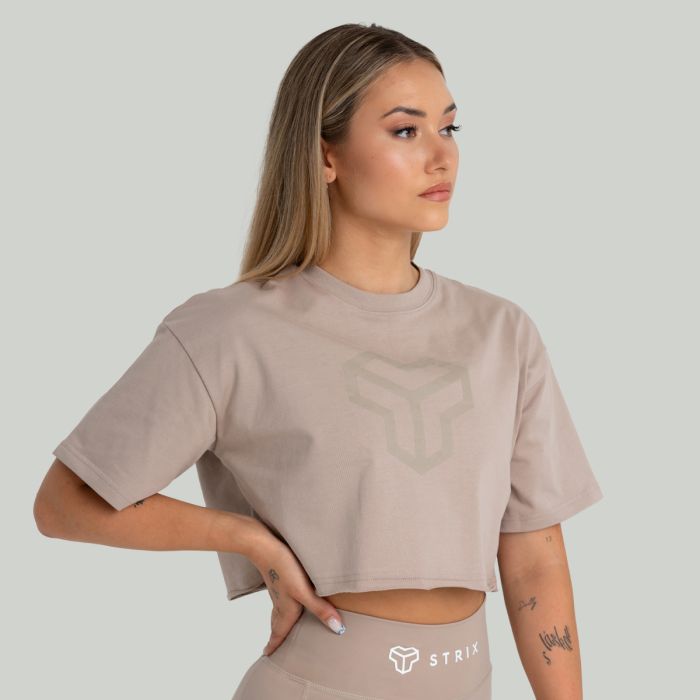 Women‘s CropTop Taupe - STRIX L