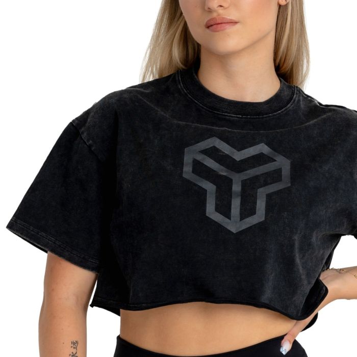 Women‘s CropTop Washed Black - STRIX L