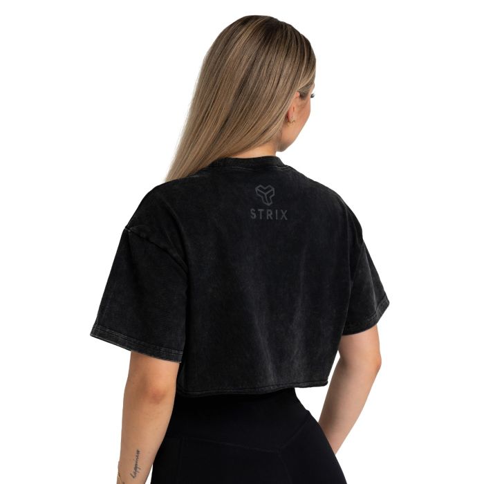 Women‘s CropTop Washed Black - STRIX L