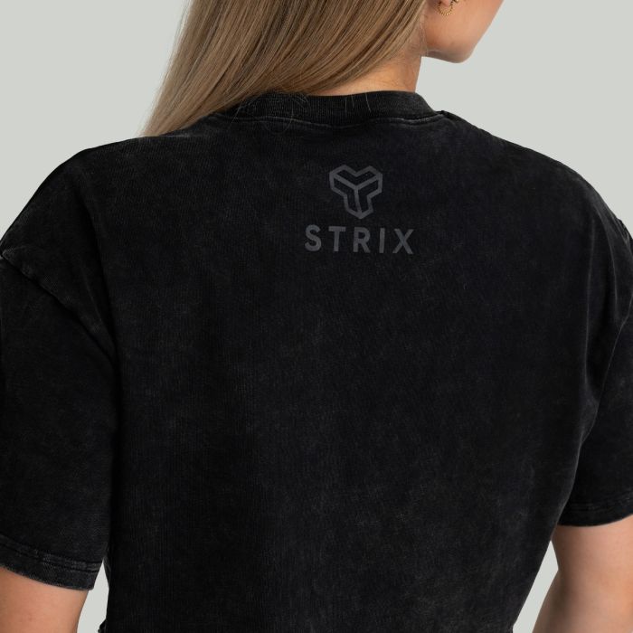 Women‘s CropTop Washed Black - STRIX L