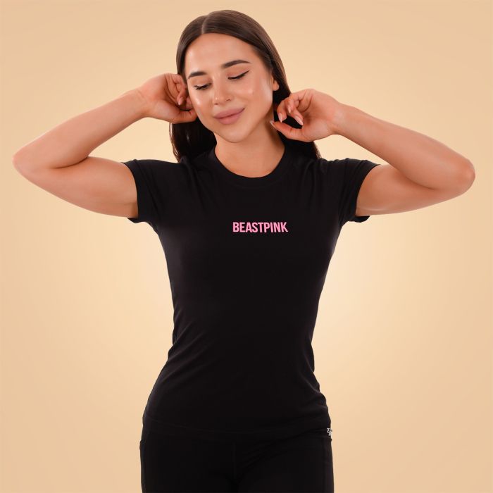 Women‘s Daily T-shirt Black - BeastPink XXL