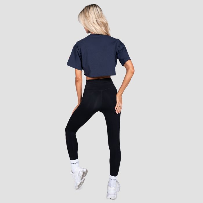 Women‘s Earned Cropped T-shirt Midnight - GymBeam L