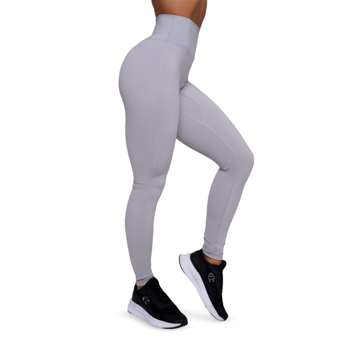 Women‘s FIT Leggings Mist Grey - GymBeam XXL