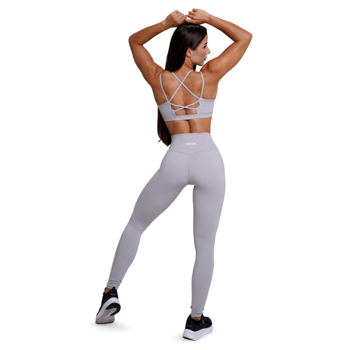 Women‘s FIT Leggings Mist Grey - GymBeam XXL