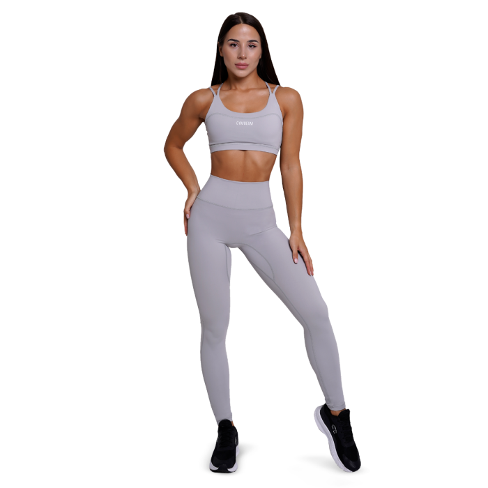 Women‘s FIT Leggings Mist Grey - GymBeam XXL