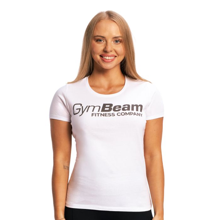 Women‘s Fitness T-shirt White - GymBeam XXL