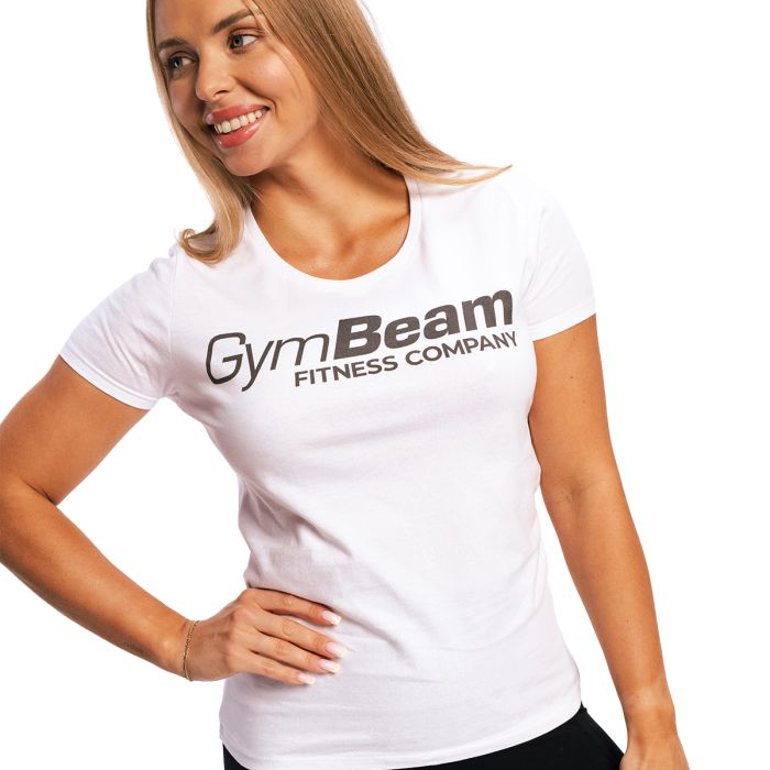 Women‘s Fitness T-shirt White - GymBeam XXL