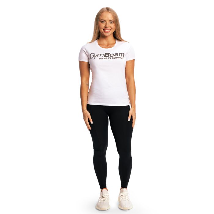 Women‘s Fitness T-shirt White - GymBeam XXL