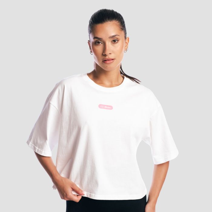 Women‘s Girls Club Boxy T-shirt White - GymBeam XL