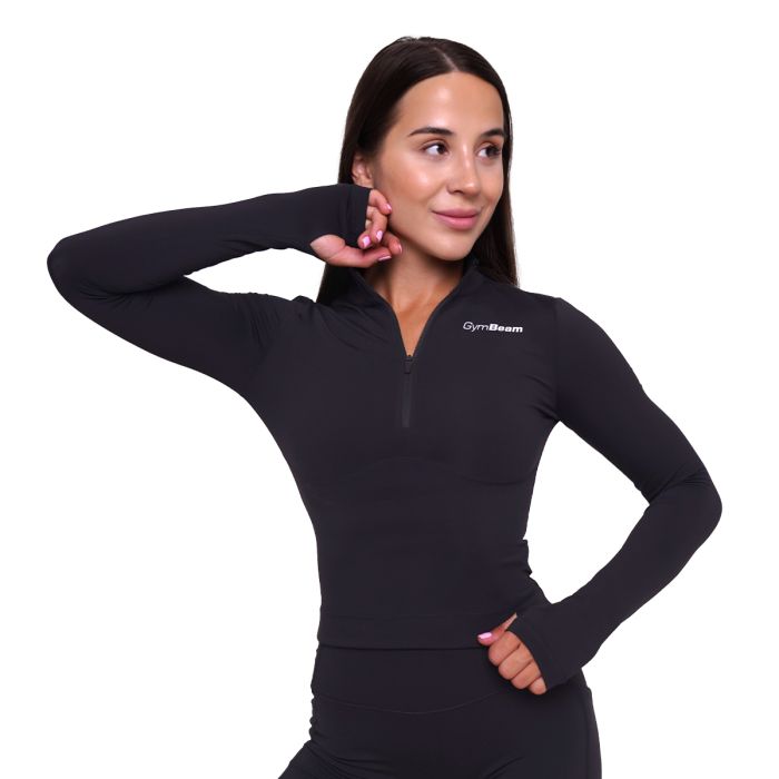 Women‘s Ignite Sports Top Black - GymBeam XXL