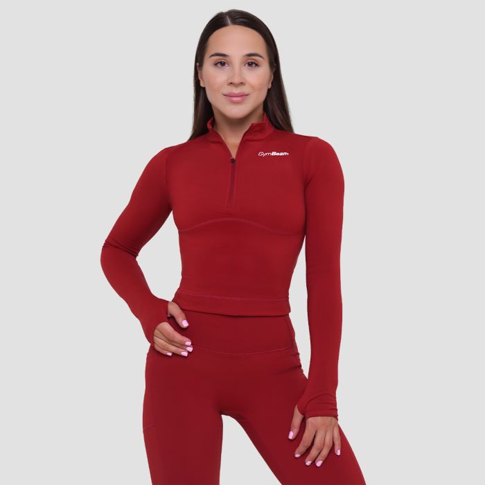 Women‘s Ignite Sports Top Dark Red - GymBeam XXL