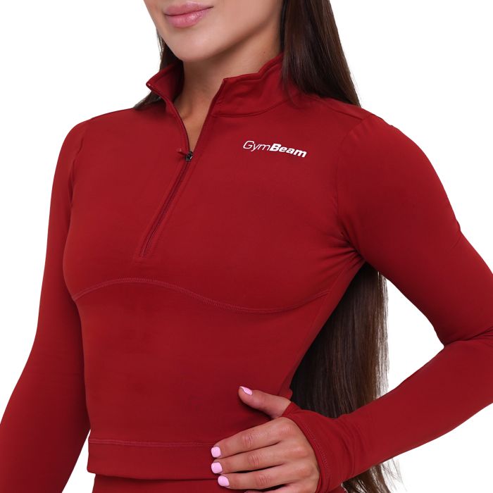 Women‘s Ignite Sports Top Dark Red - GymBeam XXL