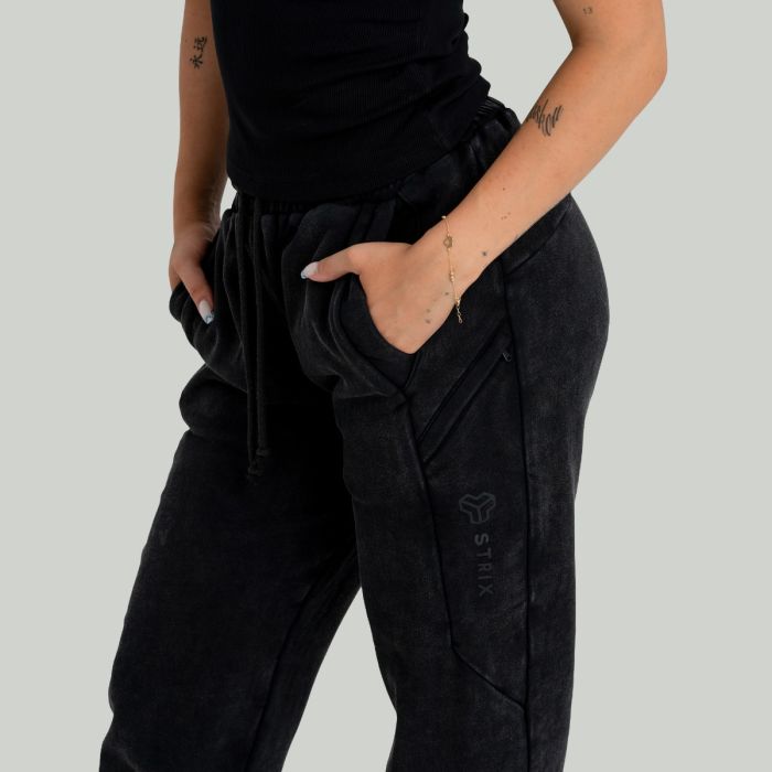 Women‘s Joggers Washed Black - STRIX L