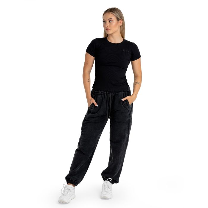 Women‘s Joggers Washed Black - STRIX L