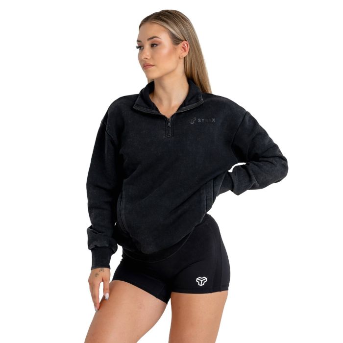 Women‘s Jumper Washed Black - STRIX XL
