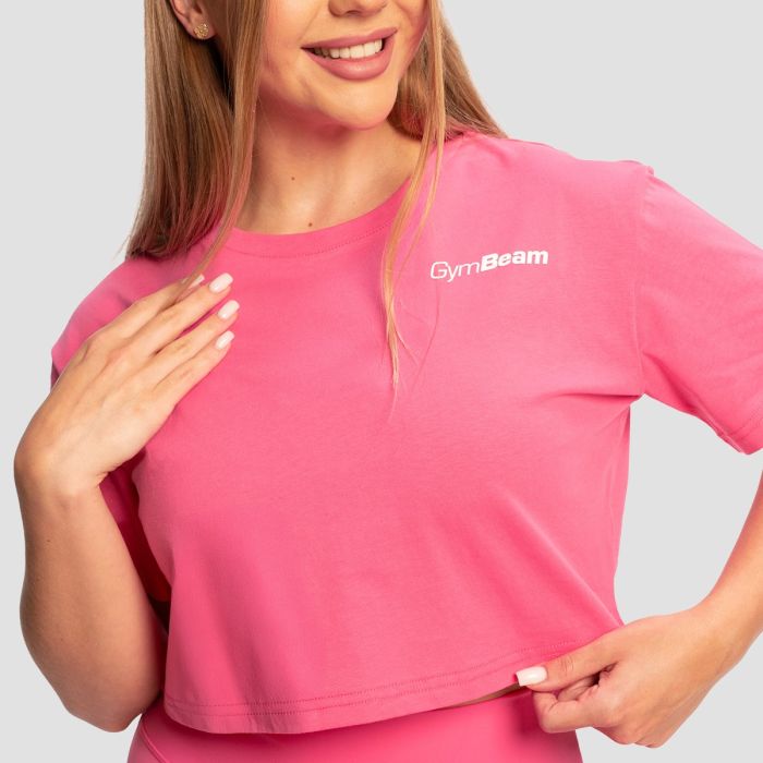 Women‘s Limitless Cropped T-Shirt Dragonfruit - GymBeam XL
