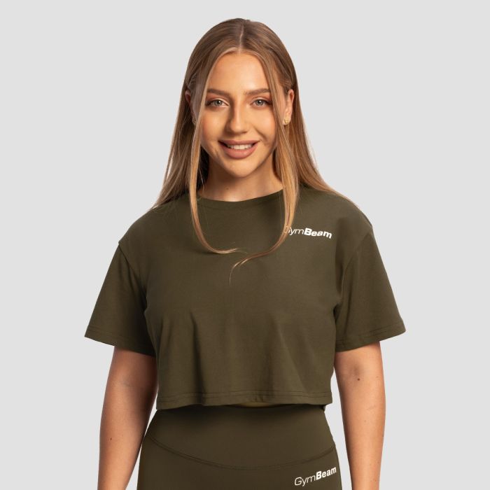 Women‘s Limitless Cropped T-Shirt Espresso - GymBeam XXL