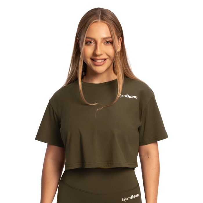 Women‘s Limitless Cropped T-Shirt Espresso - GymBeam XXL