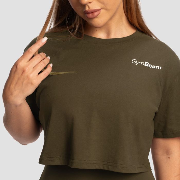 Women‘s Limitless Cropped T-Shirt Espresso - GymBeam XXL