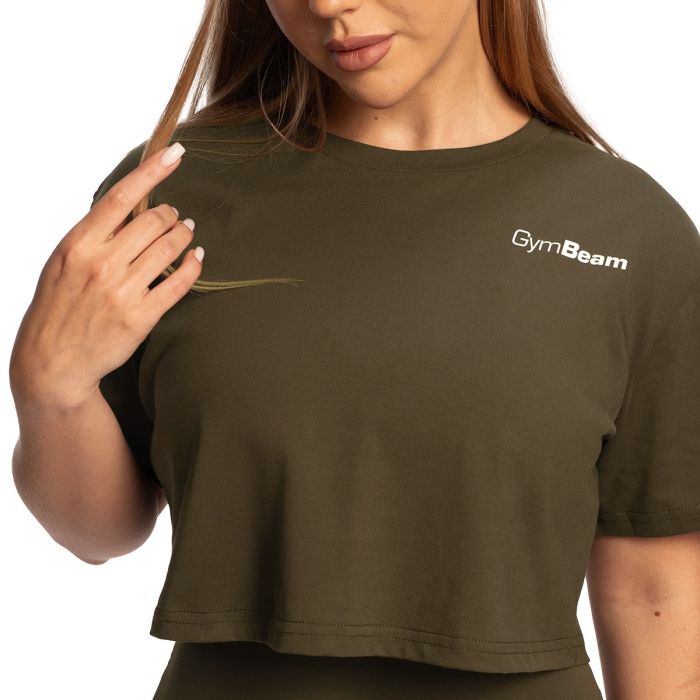 Women‘s Limitless Cropped T-Shirt Espresso - GymBeam XXL