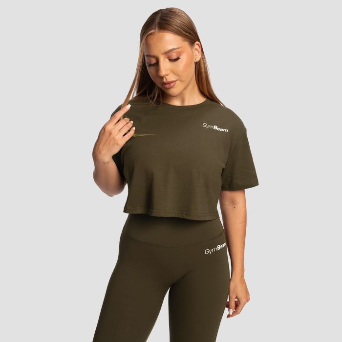Women‘s Limitless Cropped T-Shirt Espresso - GymBeam XXL