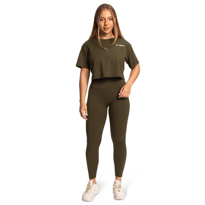 Women‘s Limitless Cropped T-Shirt Espresso - GymBeam XXL