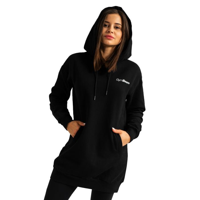 Women‘s Limitless Longline Hoodie Black - GymBeam XL