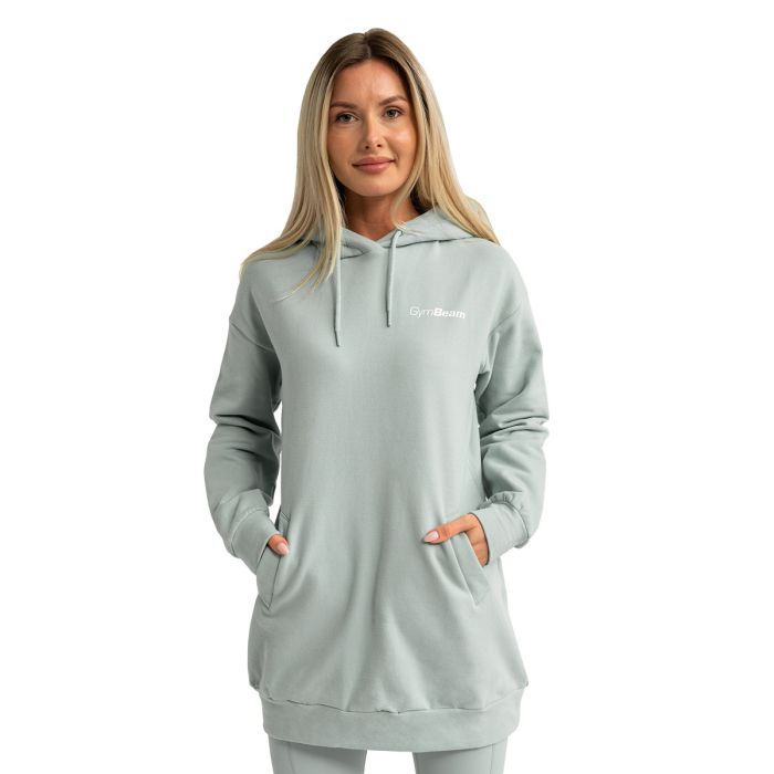 Women‘s Limitless Longline Hoodie Eucalypt - GymBeam XXL