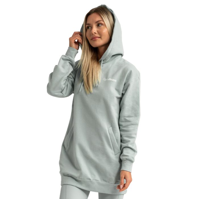 Women‘s Limitless Longline Hoodie Eucalypt - GymBeam XXL