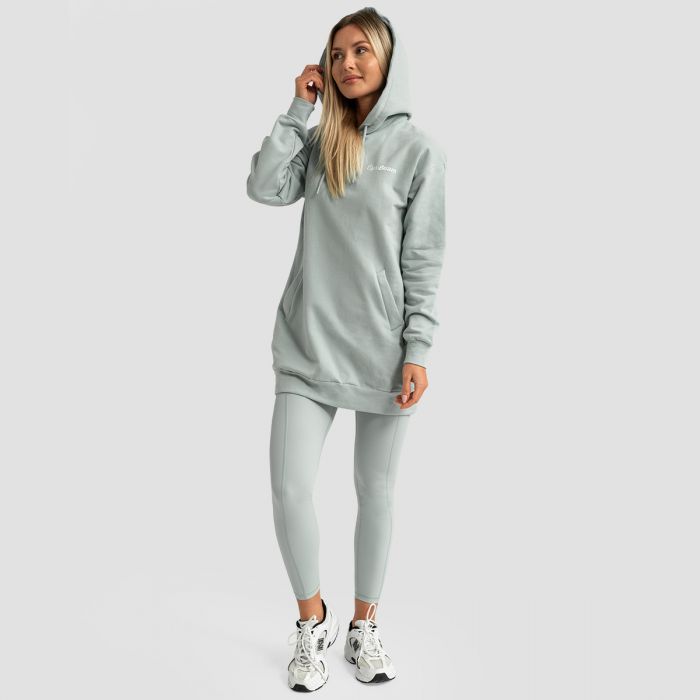 Women‘s Limitless Longline Hoodie Eucalypt - GymBeam XXL