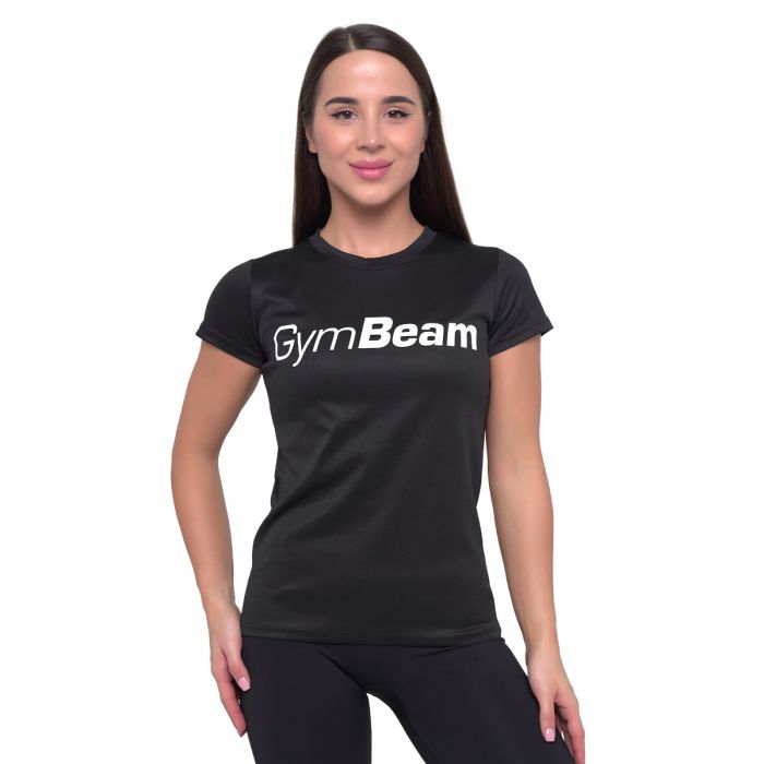 Women‘s Mesh T-Shirt Essence Black - GymBeam XL