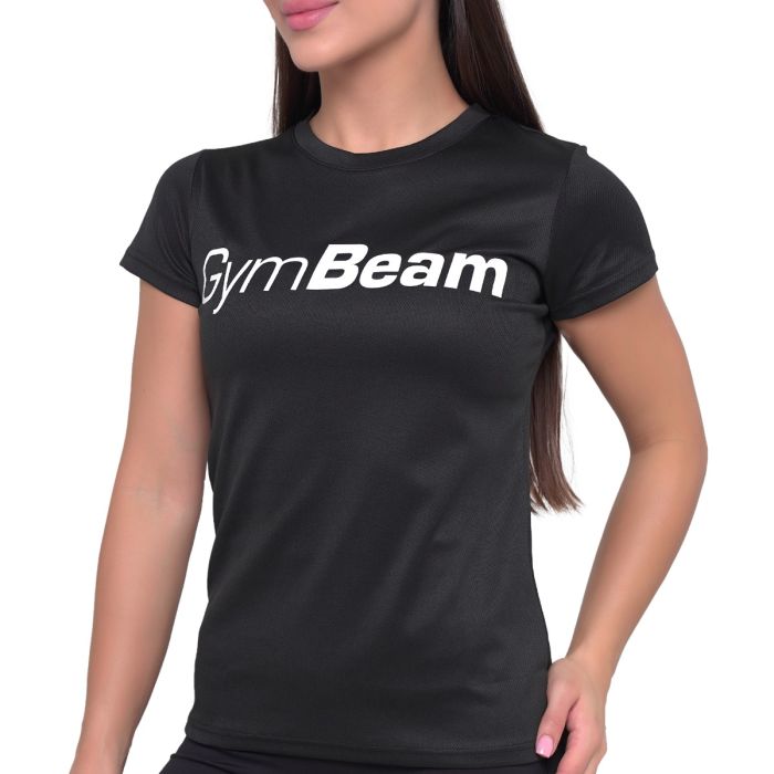 Women‘s Mesh T-Shirt Essence Black - GymBeam XL