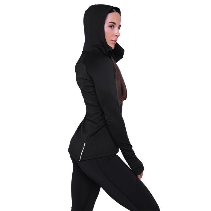 Women‘s Pulse 1/2 Zip Running Sweatshirt Black - GymBeam M
