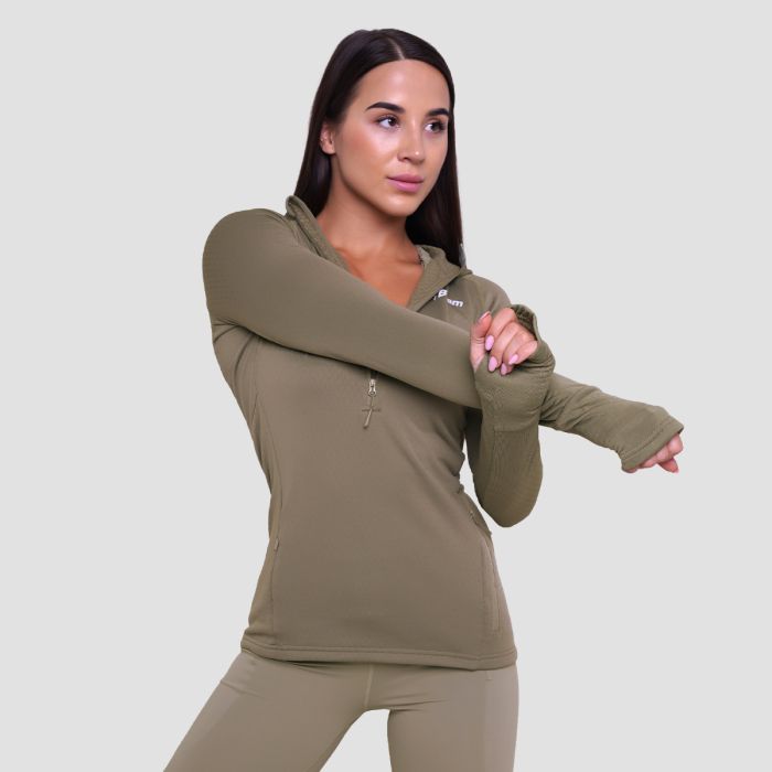 Women‘s Pulse 1/2 Zip Running Sweatshirt Vetiver - GymBeam XXL