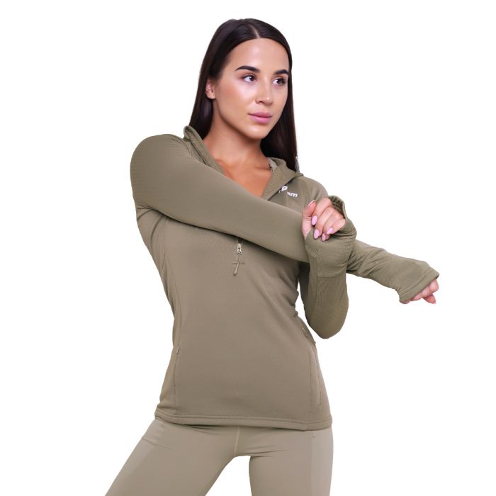 Women‘s Pulse 1/2 Zip Running Sweatshirt Vetiver - GymBeam XXL