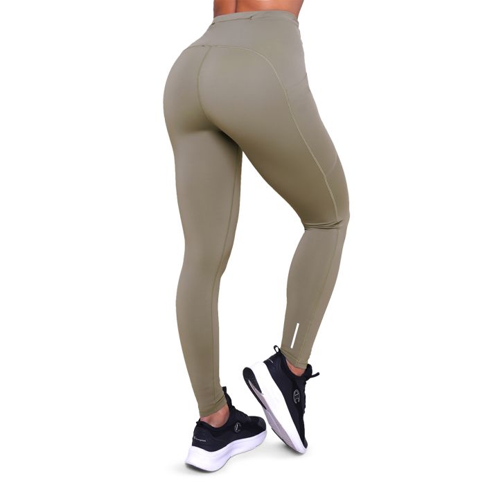 Women‘s Pulse Running Leggings Vetiver - GymBeam XL