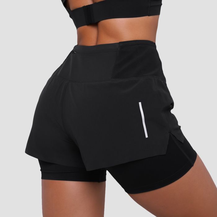 Women‘s Pulse Running shorts 2in1 Black - GymBeam XL