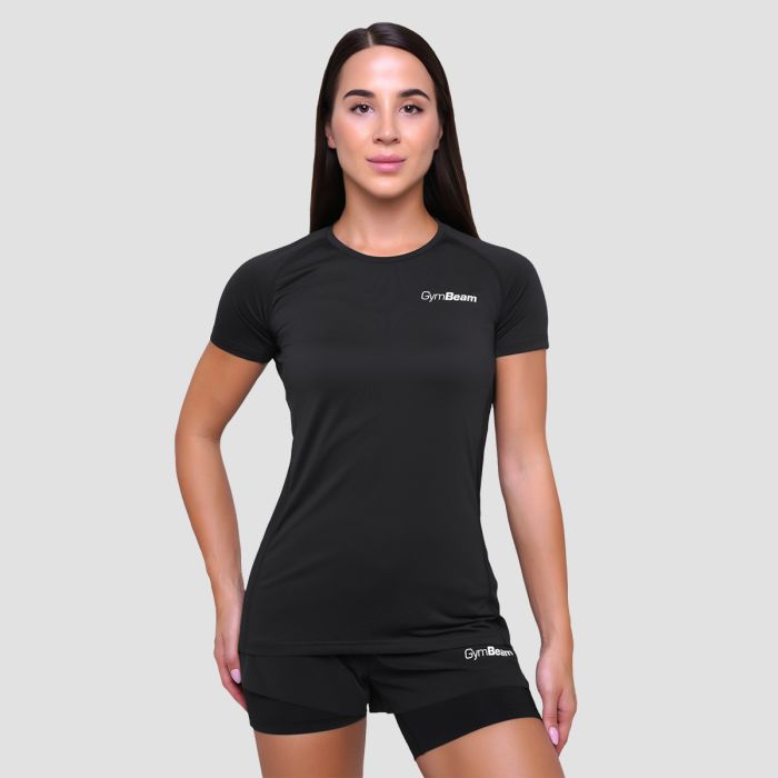Women‘s Pulse Running T-shirt Black - GymBeam XXL