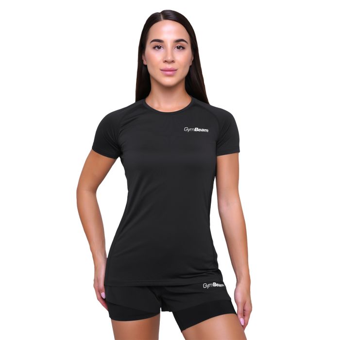 Women‘s Pulse Running T-shirt Black - GymBeam XXL