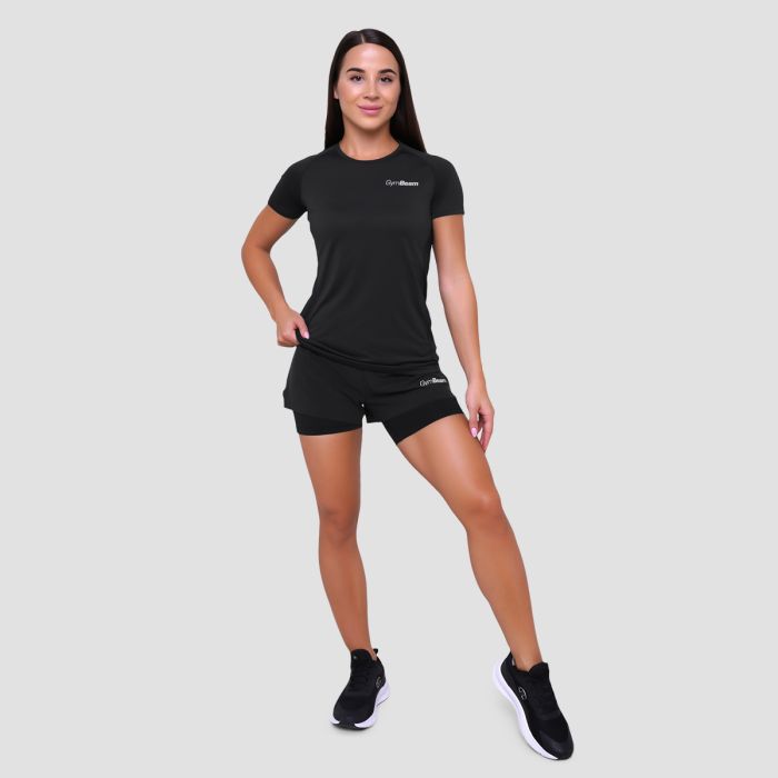 Women‘s Pulse Running T-shirt Black - GymBeam XXL