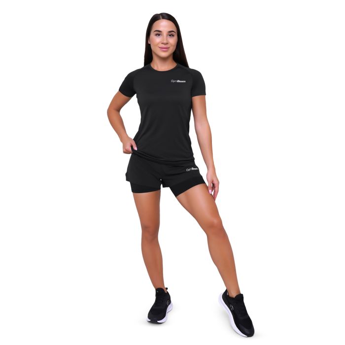 Women‘s Pulse Running T-shirt Black - GymBeam XXL