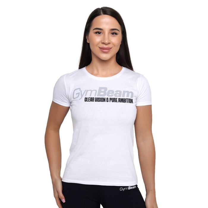 Women‘s Pure Ambition T-shirt White - GymBeam XXL