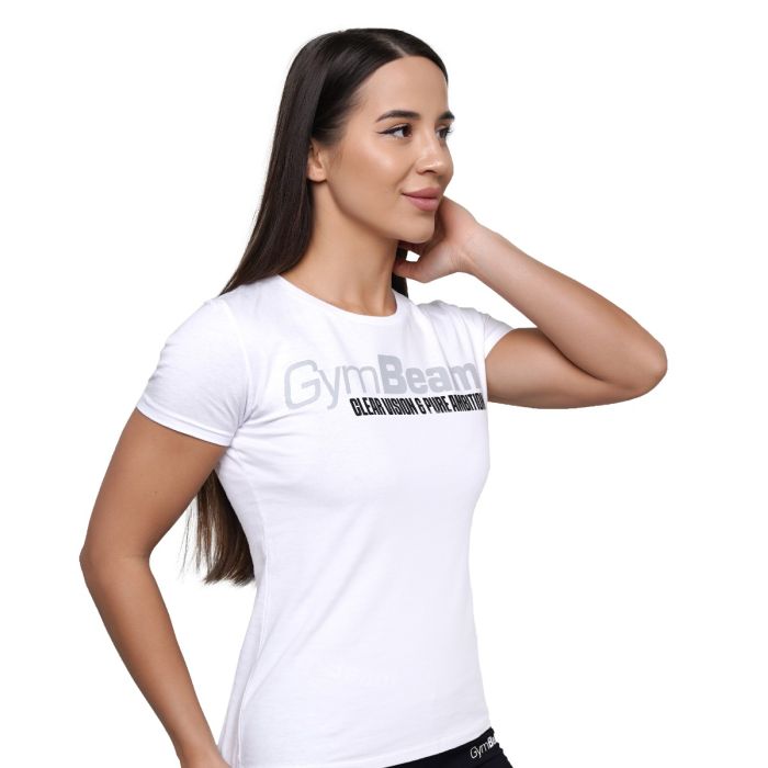 Women‘s Pure Ambition T-shirt White - GymBeam XXL