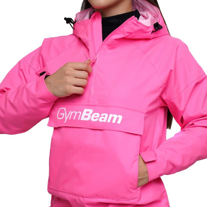 Women‘s Rain Smock Jacket Fuchsia - GymBeam XL