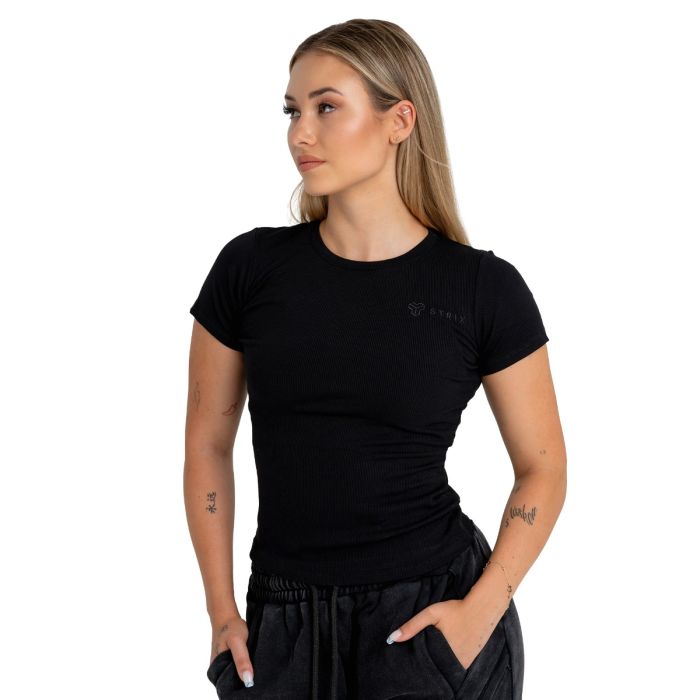 Women‘s Ribbed Tee Black - STRIX XL